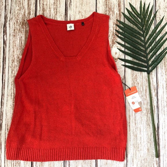 New CAbi Sleeveless Top Size Medium - Siren Vest Flame - Picture 3 of 8